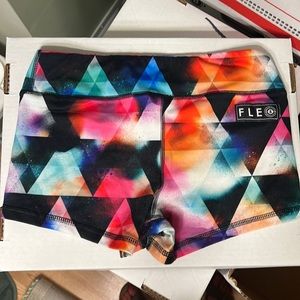 Fleo shorts - “Kaleidoscope.” Collab pair between Fleo & Donuts and Deadlifts.